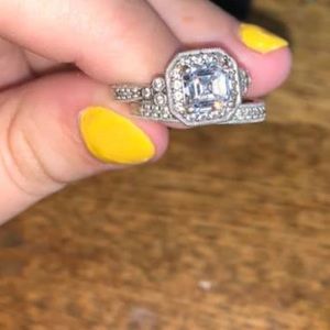 Princess Cut wedding set